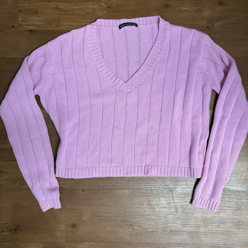 Brandy Melville Cable Knit Sweater Light Pink One Size Great Condition